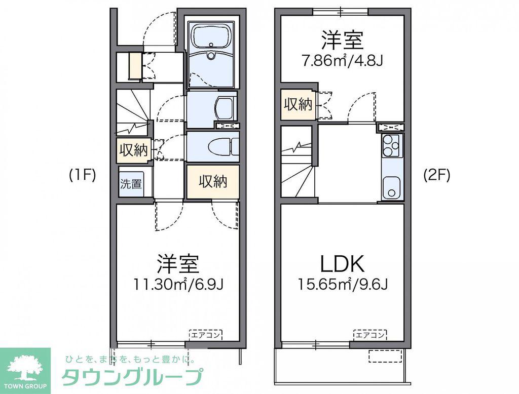 レオネクスト下久保(2LDK/1階)の間取り写真