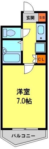 アネックス川西(1K/4階)の間取り写真