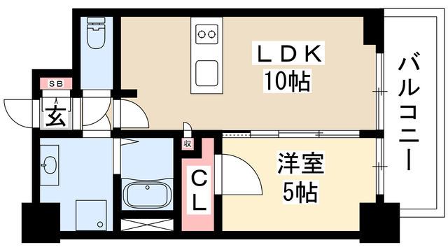 プレサンス栄ブリオ(1LDK/7階)の間取り写真