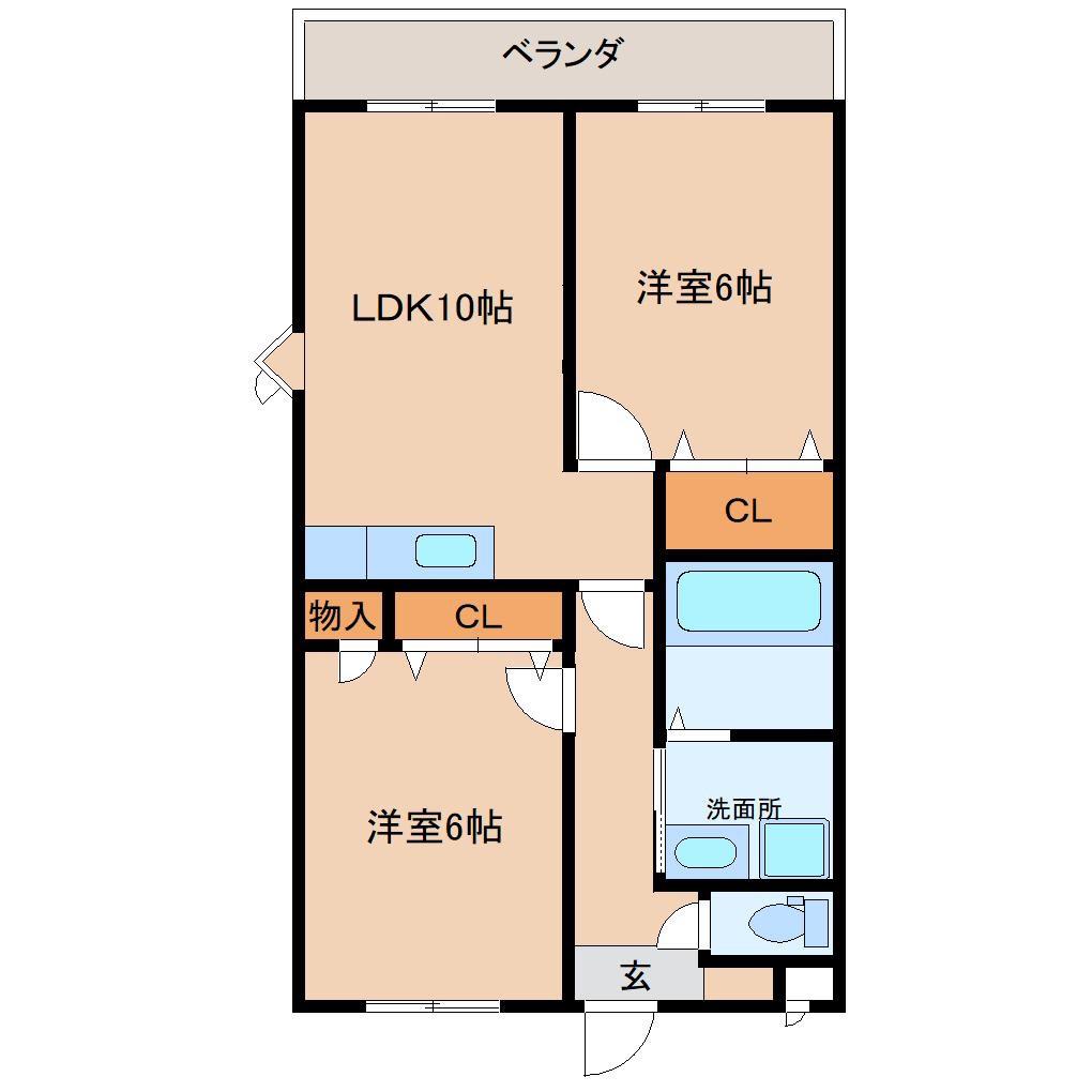 ベラーノ71(2LDK/3階)の間取り写真