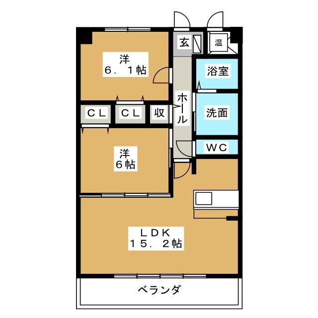 プレシオ(2LDK/2階)の間取り写真