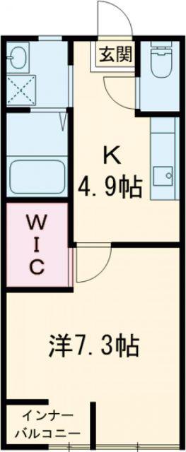 スフィーダI(1K/1階)の間取り写真