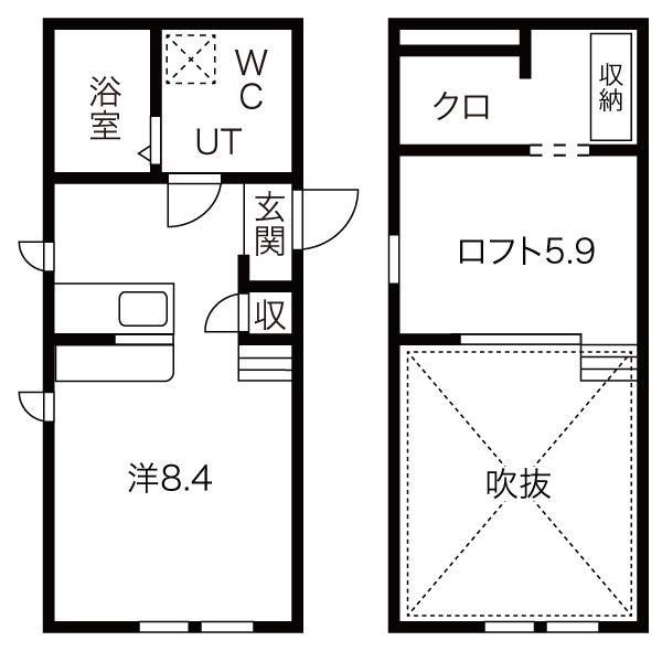 プリマ中村公園壱番館(ワンルーム/1階)の間取り写真