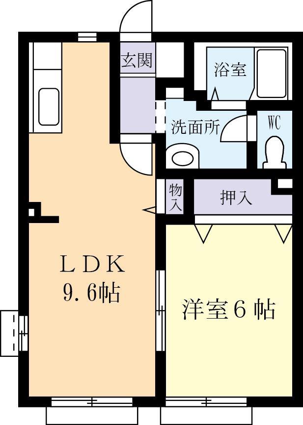 サンライズ(1LDK/2階)の間取り写真