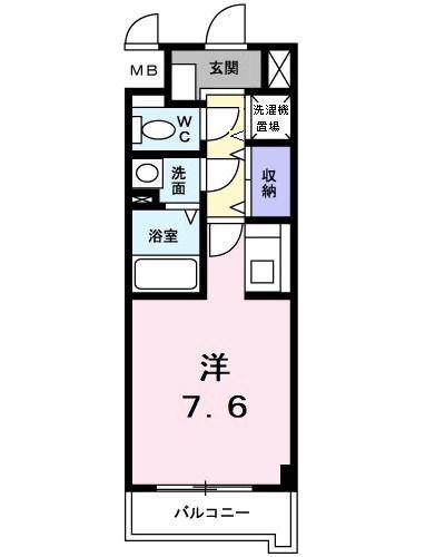 ハイライズ ミズキ(1K/2階)の間取り写真