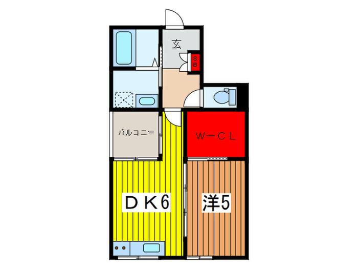 中尾コンセプトハウス(1DK/2階)の間取り写真