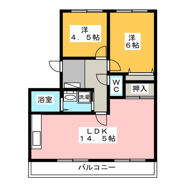 サンライズ弥栄III(3LDK/2階)の間取り写真