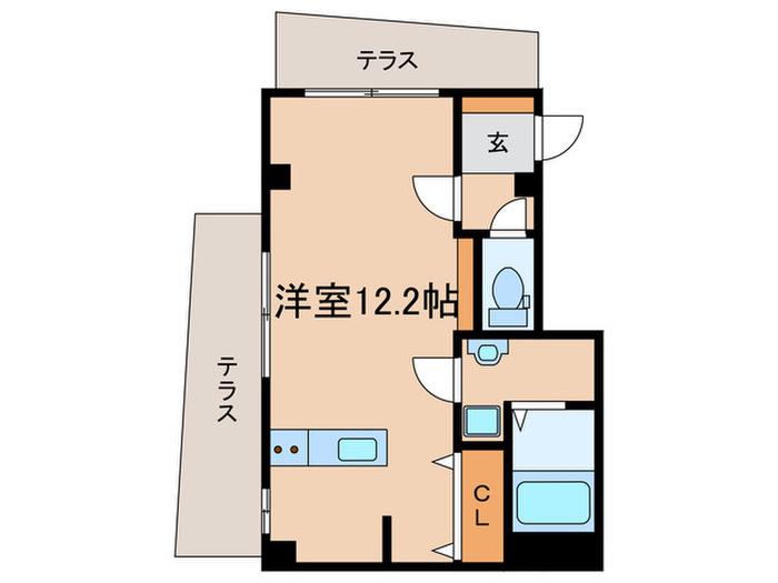 クレール白梅(ワンルーム/1階)の間取り写真