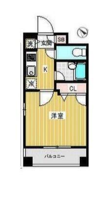 OLIO池尻大橋(1K/6階)の間取り写真