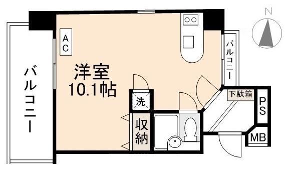 R-RESIDENCE TAKAMATSU(ワンルーム/3階)の間取り写真