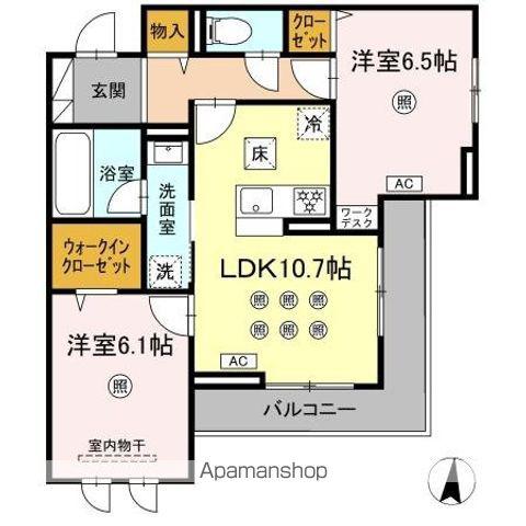 M&S RESIDENCE RIVERSIDE(2LDK/1階)の間取り写真