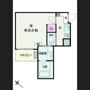 JACK UNOKIIV(1K/2階)の間取り写真