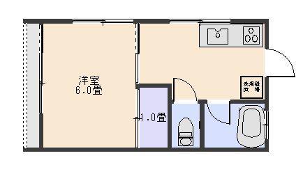 エルハイツ谷山(1K/2階)の間取り写真