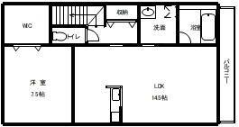 カーサES(1LDK/2階)の間取り写真