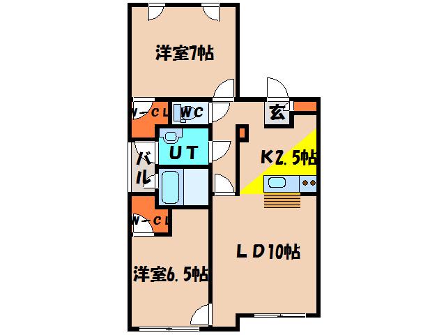 N HAPPINECE CALM(2LDK/2階)の間取り写真