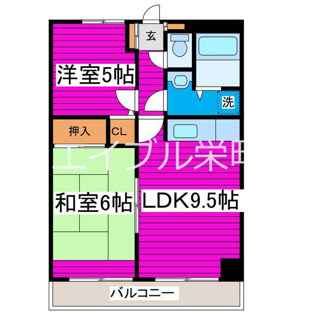 OMレジデンスN39(1K/2階)の間取り写真