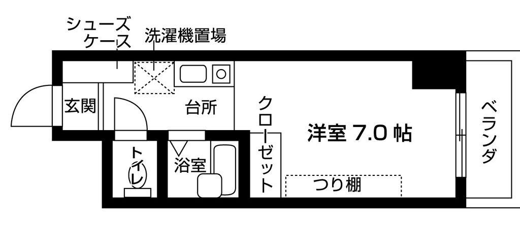 ピアレゾン十三東(1K/7階)の間取り写真