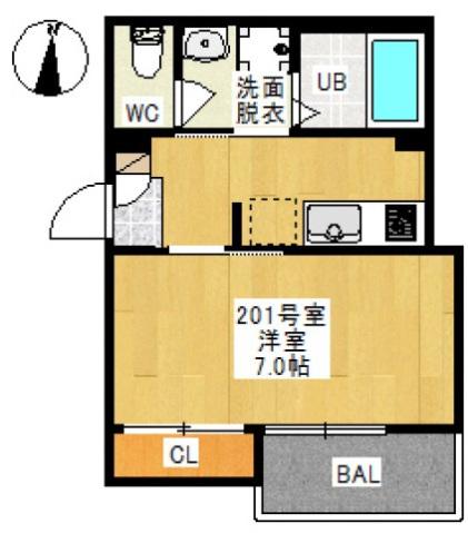 REGGALEST 下中野(1K/2階)の間取り写真