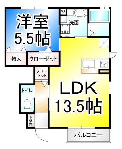 レジデンス・フラワー(1LDK/1階)の間取り写真