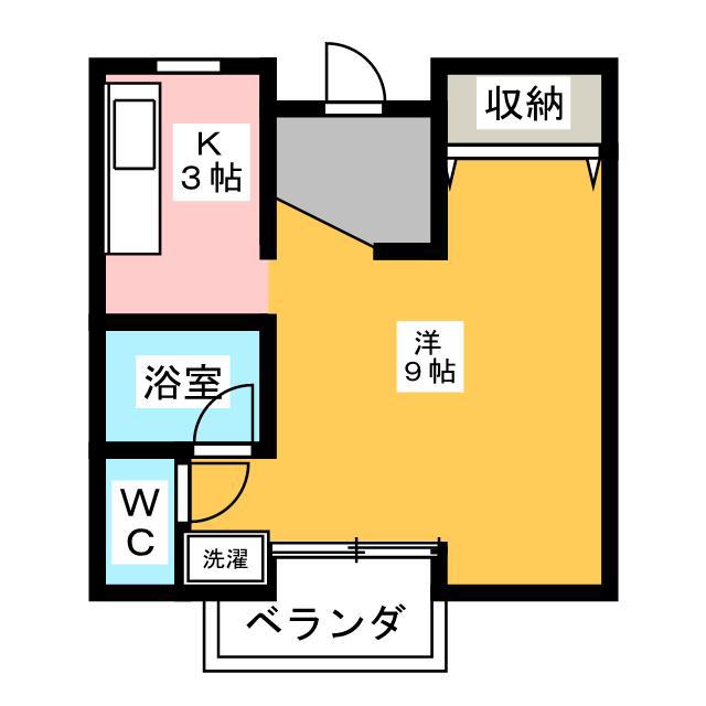めぞんコーエイ2(1K/1階)の間取り写真