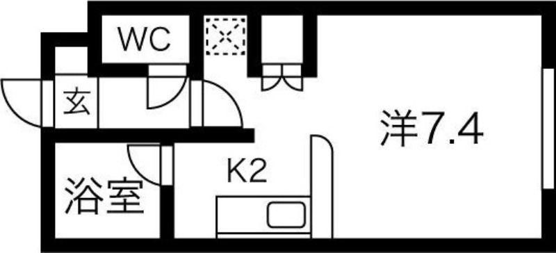 プラスパークN11(1K/4階)の間取り写真