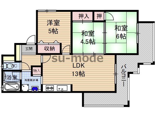 エクセレントライフ12(3LDK/1階)の間取り写真
