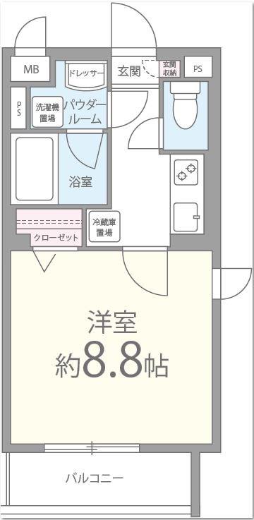 フローリッシュ桃山(1K/1階)の間取り写真