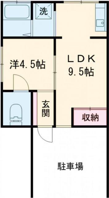 新中川ビル(1LDK/1階)の間取り写真