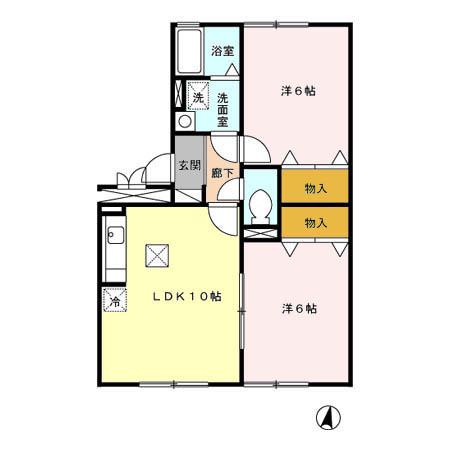 アーバンライフ(2LDK/1階)の間取り写真