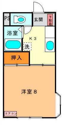 ファミール(1K/1階)の間取り写真