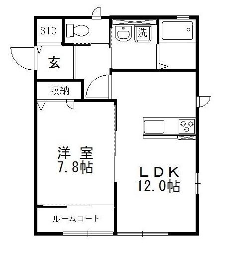 ピュアハイムアイリスII(1LDK/1階)の間取り写真