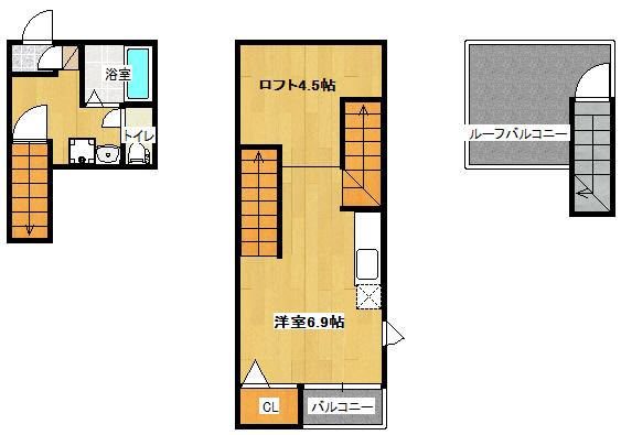 MAISONETIC GT(ワンルーム/2階)の間取り写真