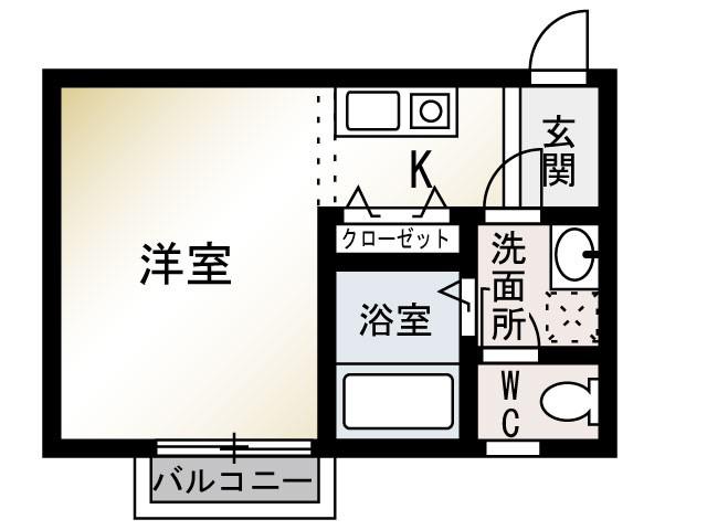 エアル湘南(ワンルーム/2階)の間取り写真