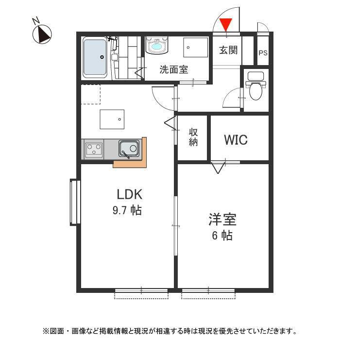 メイユール(1LDK/1階)の間取り写真