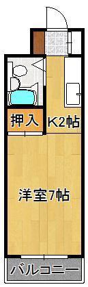 PLイースト枝光(ワンルーム/5階)の間取り写真