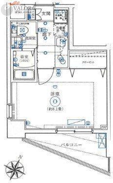 SS.ADVANCE横濱阪東橋EX(1K/3階)の間取り写真