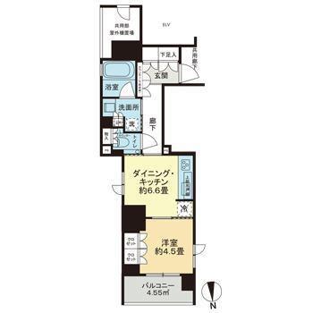 ジオ千代田大手町(1DK/2階)の間取り写真