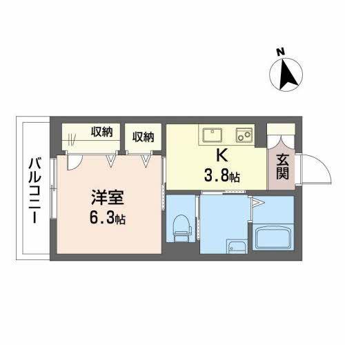 ソラーナ(1K/3階)の間取り写真
