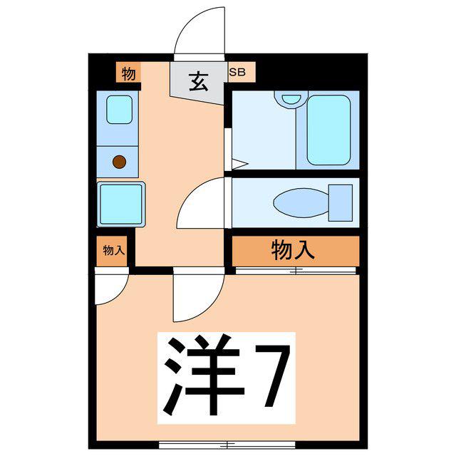 ハイムQUE(1K/2階)の間取り写真