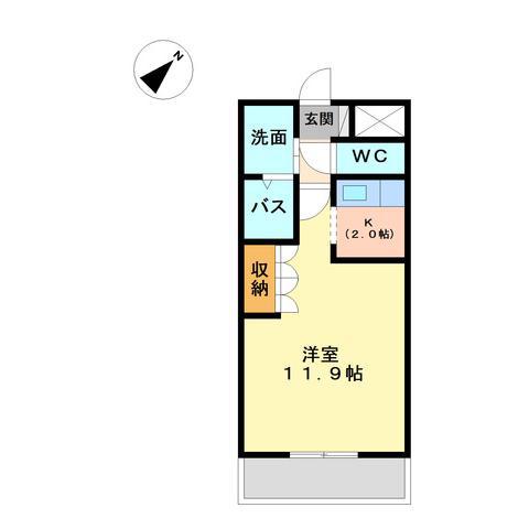 エクセルコート(1K/1階)の間取り写真