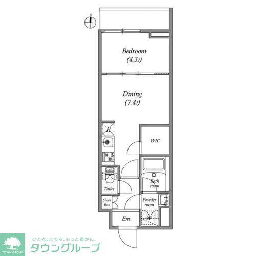 クオリタス大島(1DK/5階)の間取り写真