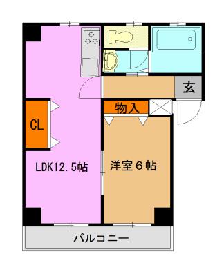 グレースコーポラス(1LDK/3階)の間取り写真