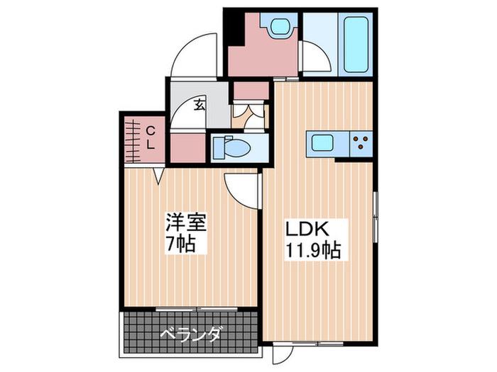 モントレゾール(1LDK/2階)の間取り写真