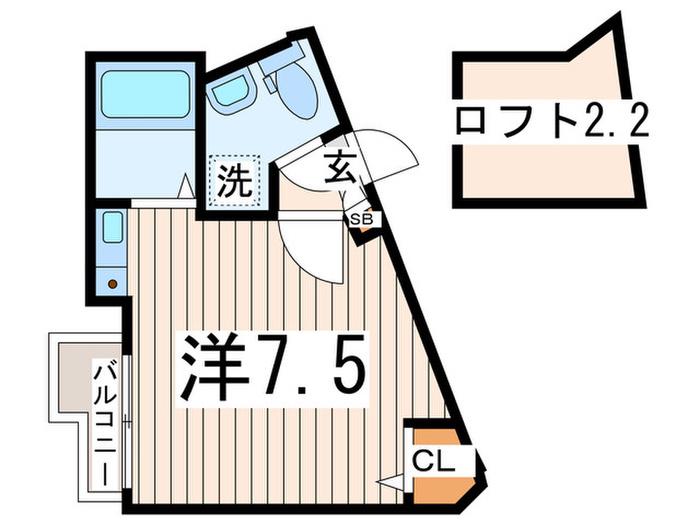 メゾンソレイユ(ワンルーム/2階)の間取り写真