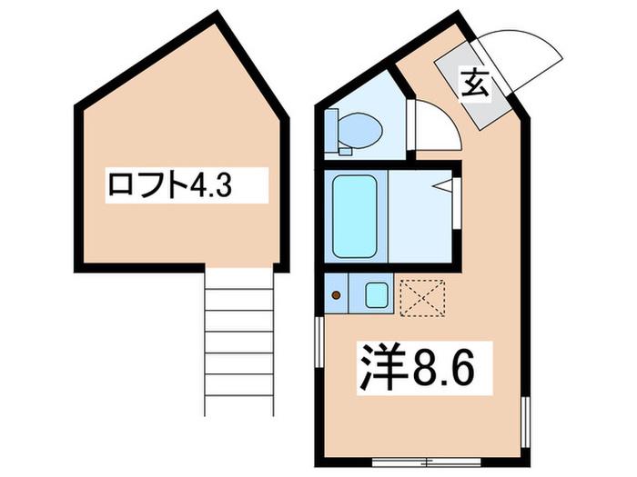 クレール横須賀(ワンルーム/2階)の間取り写真