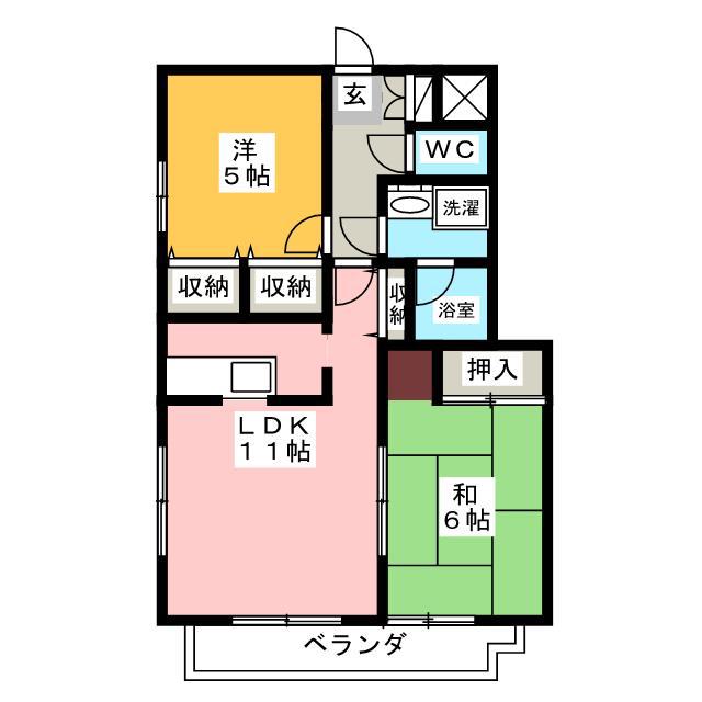アフィニス(2LDK/1階)の間取り写真