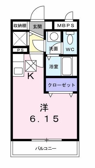 2-LEAF(1K/1階)の間取り写真