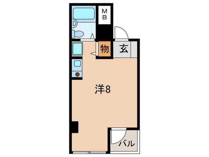 グルックリッチ(ワンルーム/2階)の間取り写真