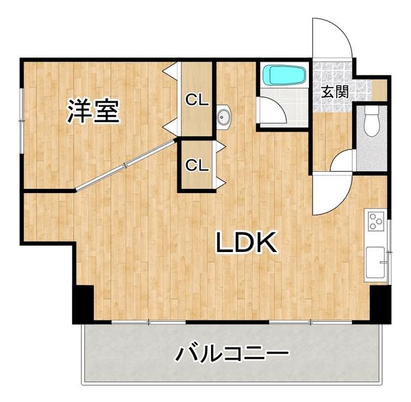 十三パークサイドダイワ(1LDK/3階)の間取り写真