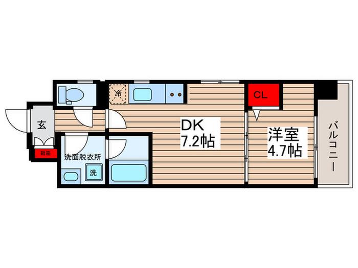 SANYU GARDEN KAMEIDO(1DK/2階)の間取り写真